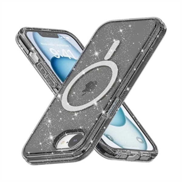 iPhone 16e Stylish Glitter Series Hybrid Skal - MagSafe-... Svart
