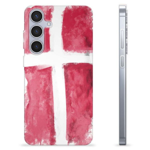 Samsung Galaxy S24+ TPU-skal - Dansk Flagga Animerad