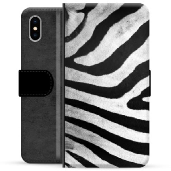 iPhone X / iPhone XS Premium Plånboksfodral - Zebra Animerad