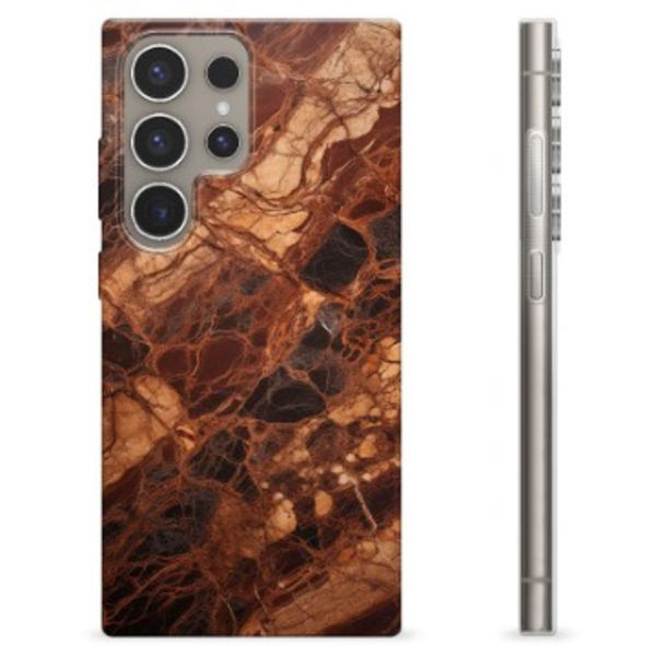 Samsung Galaxy S24 Ultra TPU-Skal - Bärnstenmarmor Brun