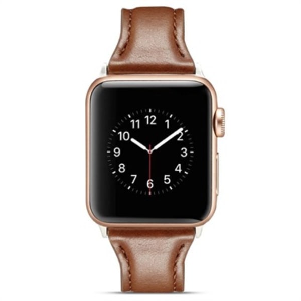 Apple Watch Series 10/9/8/7/SE/6/5/4/3/2/1 Slim Armband I Lä... Brun