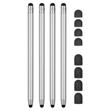 2-i-1 Universell Kapacitiv Stylus Penna - 4 St. - Silver Silver