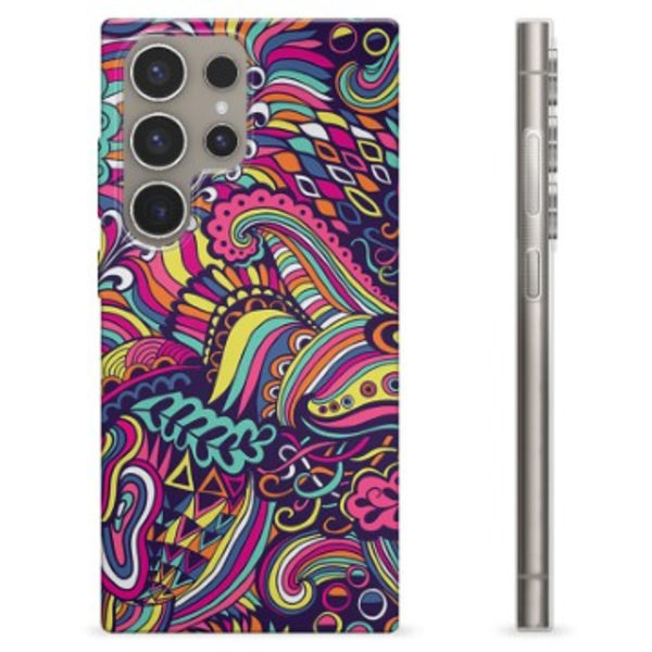 Samsung Galaxy S24 Ultra TPU-Skal - Abstrakta Blommor Animerad