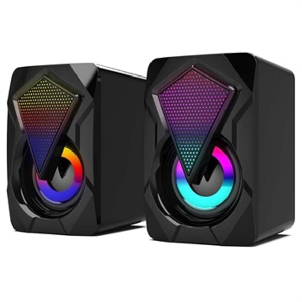 RGB Stereo Gaming Högtalare X2 - 2x3W - Svart Svart