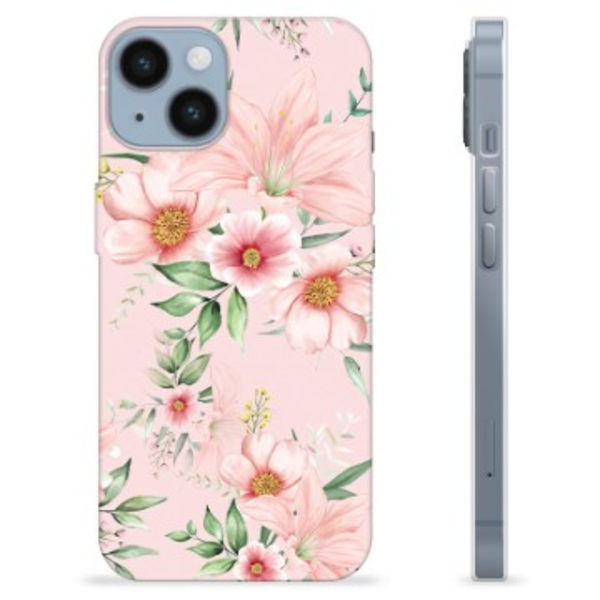 iPhone 14 TPU-Skal - Vattenfärg Blommor Animerad