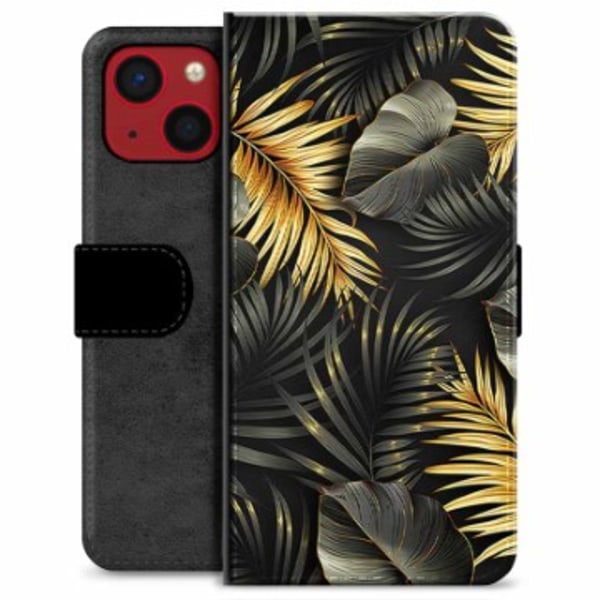 iPhone 13 Mini Premium Plånboksfodral - Gyllene Löv Animerad