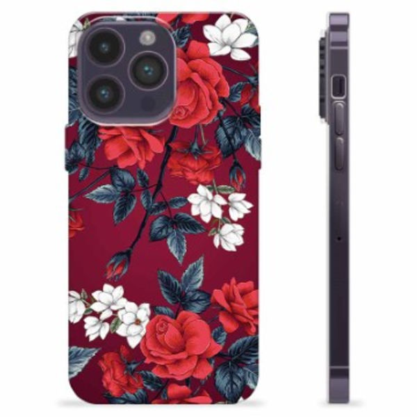iPhone 14 Pro Max TPU-Skal - Vintage Blommor Animerad
