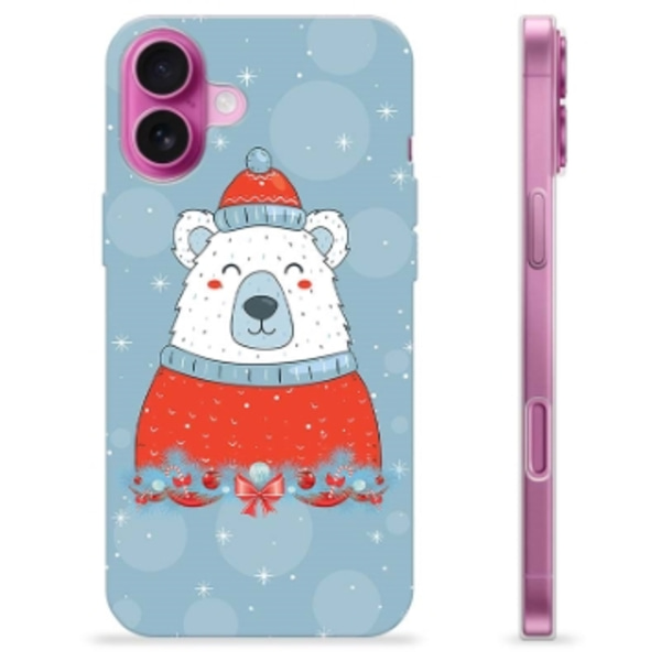 iPhone 16 Plus TPU-Skal - Julig Isbjörn Animerad