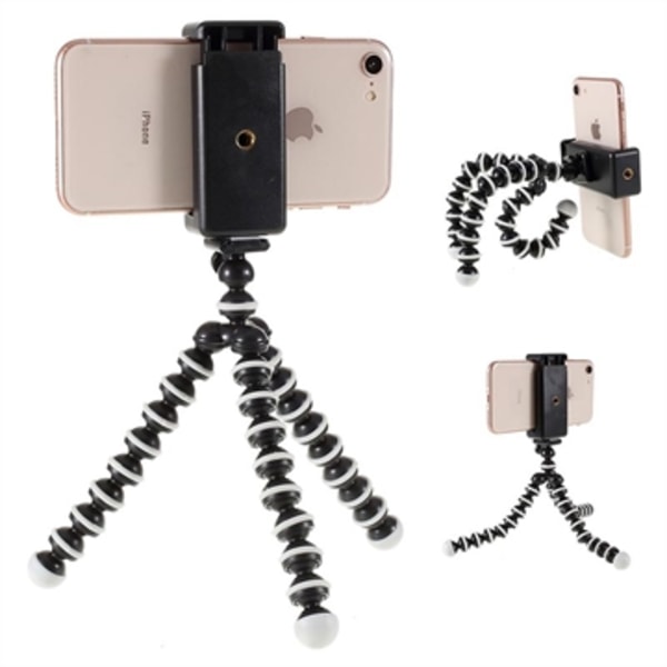 Universellt Flexibelt Smartphone Tripod Stativ - 60-85mm - Svart Svart