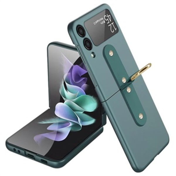 Samsung Galaxy Z Flip3 5G Skal med Metallring - Grön Grön