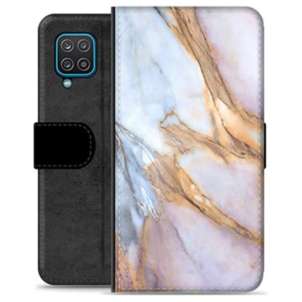 Samsung Galaxy A12 Premium Plånboksfodral - Elegant Marmor Animerad