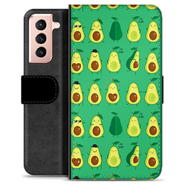 Samsung Galaxy S21 5G Premium Plånboksfodral - Avokado Mönster Animerad