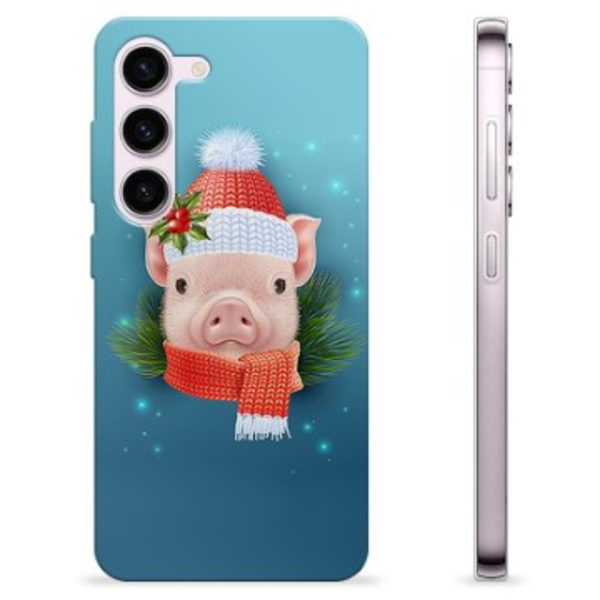 Samsung Galaxy S23 5G TPU-Skal - Vinter Smågris Animerad