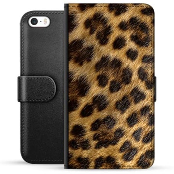 iPhone 5/5S/SE Premium Plånboksfodral - Leopard Animerad