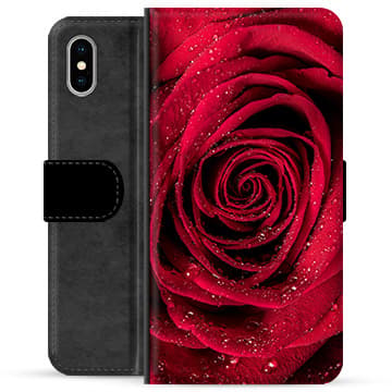 iPhone X / iPhone XS Premium Plånboksfodral - Ros Animerad