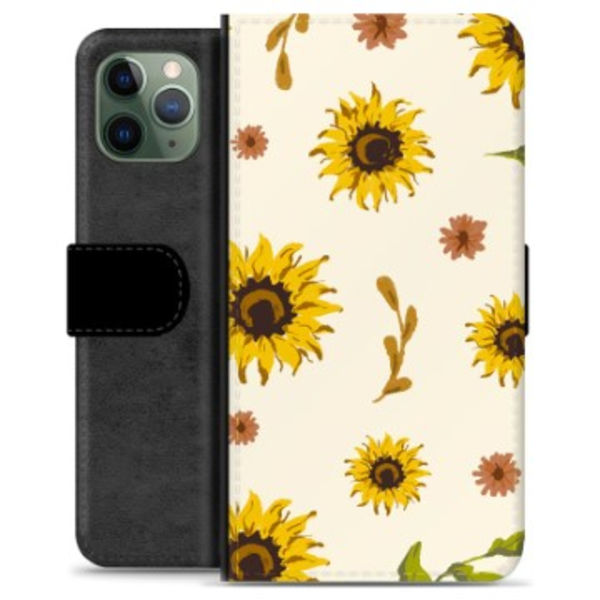 iPhone 11 Pro Premium Plånboksfodral - Solrosor Animerad
