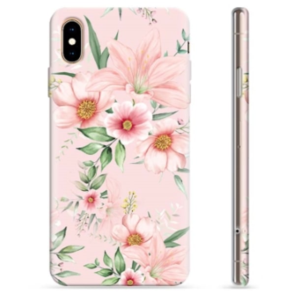 iPhone XS Max TPU-Skal - Vattenfärg Blommor Animerad