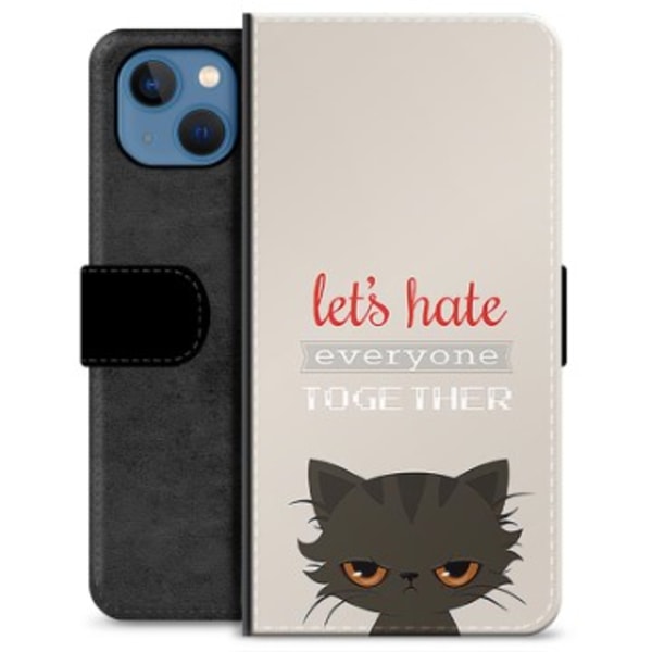 iPhone 13 Premium Plånboksfodral - Arg Katt Animerad