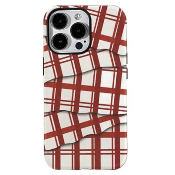iPhone 15 Pro Ränder Avtagbart 2-i-1 hybridfodral - Röd / Vit Tvåfärgad