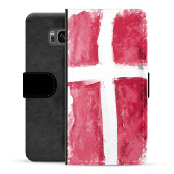 Samsung Galaxy S8 Premium Plånboksfodral - Dansk Flagga Animerad