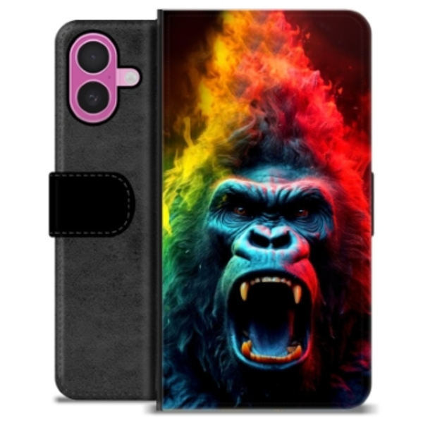 iPhone 16 Plus Premium Plånboksfodral - Gorilla Animerad