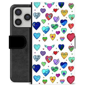 iPhone 17 Pro Premium Plånboksfodral - Hjärter Animerad