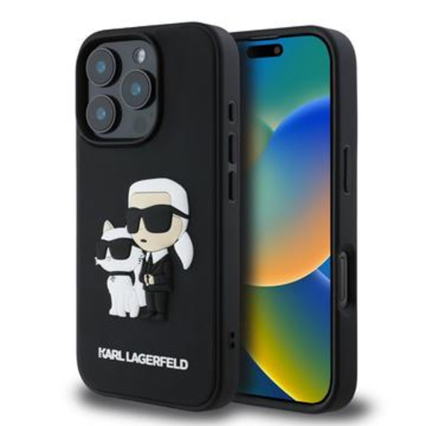 iPhone 16 Pro Max Karl Lagerfeld 3D Rubber Karl & Choupette... Svart