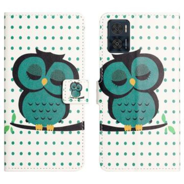 Motorola Moto E14 Style Series Plånboksfodral - Uggla Animerad