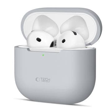 AirPods 4 Tech-Protect silikonfodral - kritgrått Grå