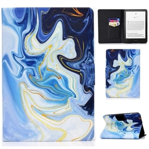 Amazon Kindle Paperwhite (2024) Smart Folio-fodral - Blå Marmor Animerad