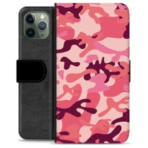 iPhone 11 Pro Premium Plånboksfodral - Rosa Kamouflage kamouflage