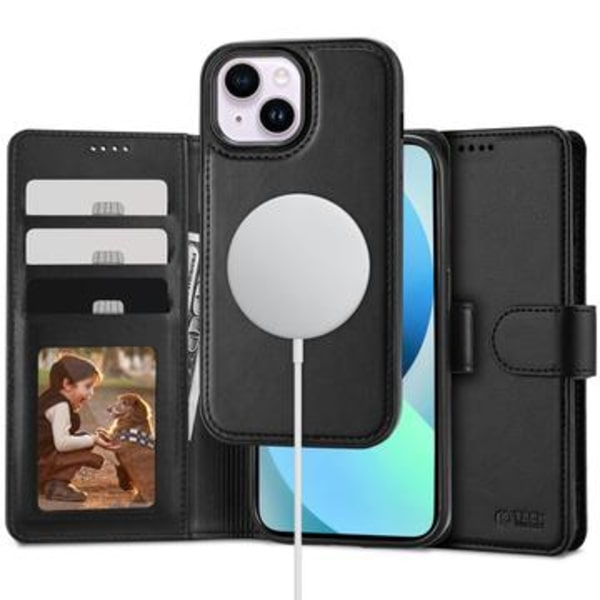 iPhone 13 Tech-Protect 2-i-1 plånboksfodral - Magsafe-... Svart