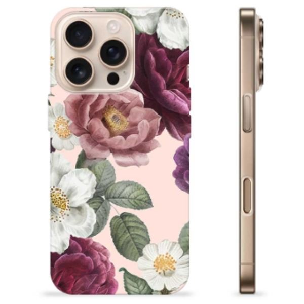 iPhone 16 Pro TPU-Skal - Romantiska Blommor Animerad
