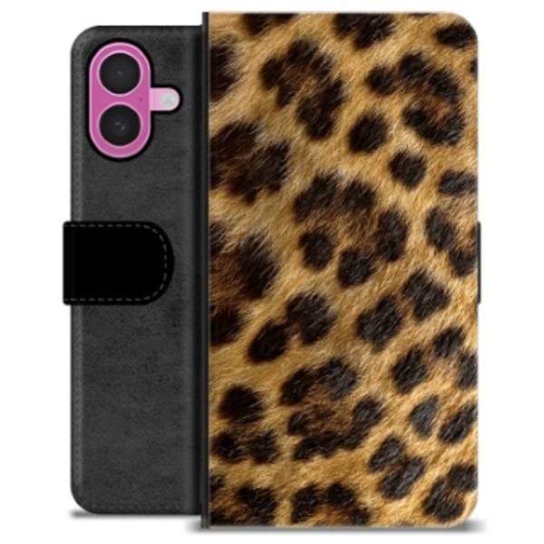 iPhone 16 Plus Premium Plånboksfodral - Leopard Animerad