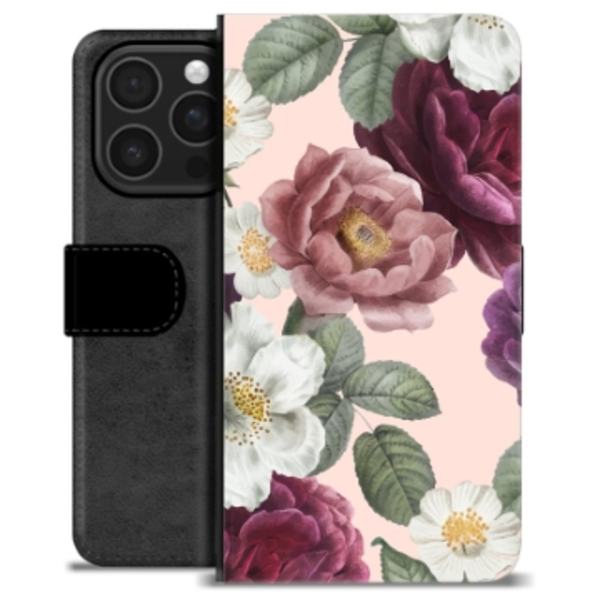 iPhone 16 Pro Premium Plånboksfodral - Romantiska Blommor Animerad