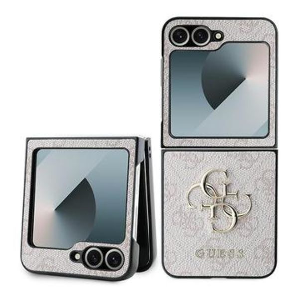 Samsung Galaxy Z Flip6 Guess 4G Big Metal Logo Hybrid Skal -... Rosa