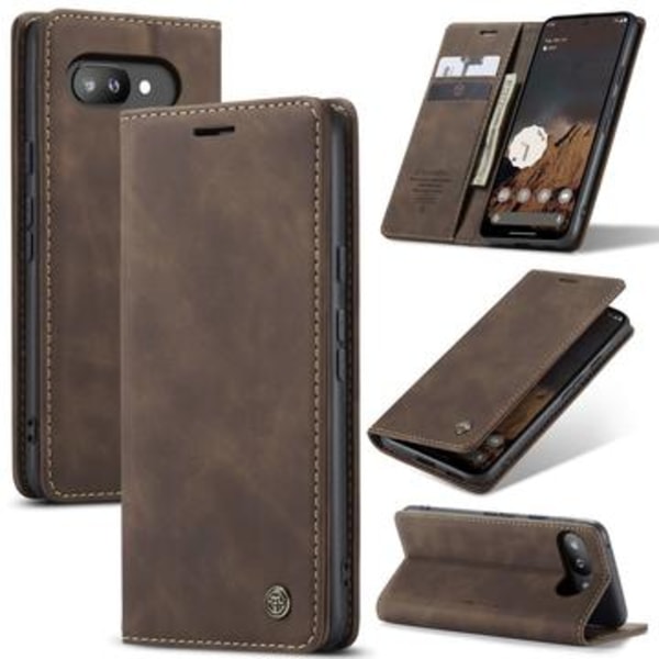 Google Pixel 9a Caseme 013 Series Plånboksfodral - Kaffe Brun