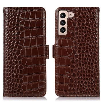 Crocodile Serie Samsung Galaxy S23+ 5G Läder Plånboksfodral... Brun