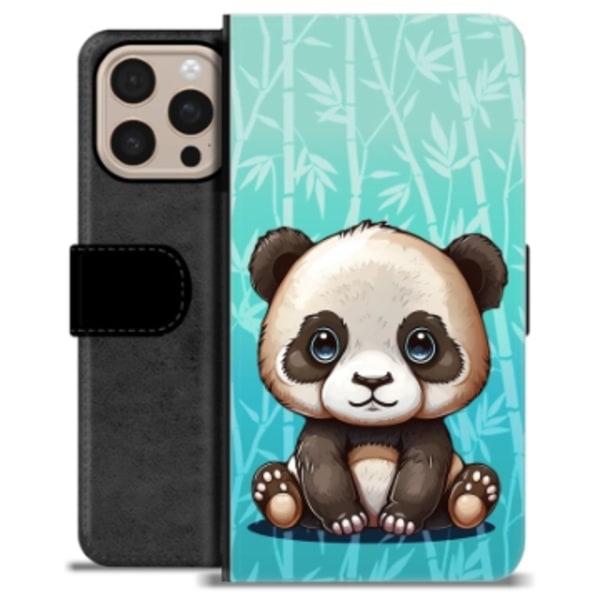 iPhone 16 Pro Max Premium Plånboksfodral - Panda Animerad