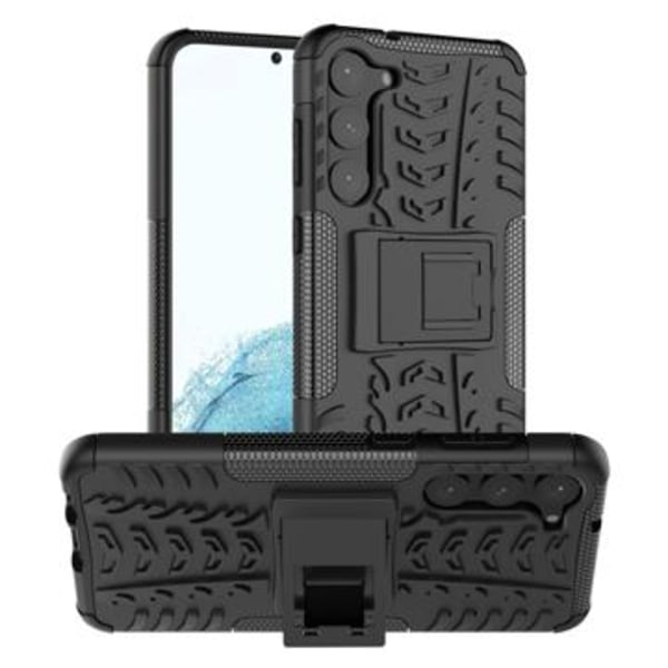 Anti-Slip Samsung Galaxy S23+ 5G Hybrid Skal med Stativ - Svart Svart