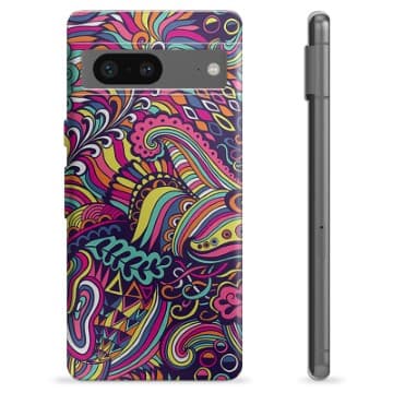 Google Pixel 7 TPU-Skal - Abstrakta Blommor Animerad