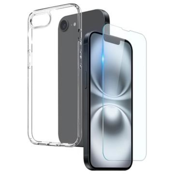 iPhone 16e Northjo 2-i-1 Skyddsset - Klar Genomskinlig