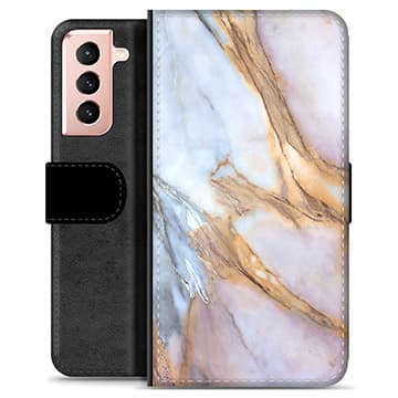 Samsung Galaxy S21 5G Premium Plånboksfodral - Elegant Marmor Animerad