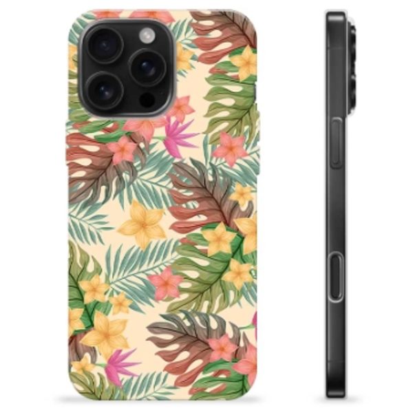 iPhone 16 Pro Max TPU-Skal - Rosa Blommor Animerad