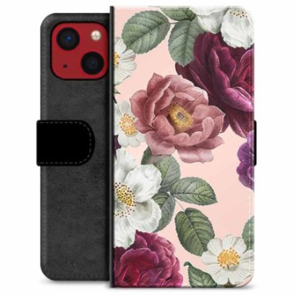 iPhone 13 Mini Premium Plånboksfodral - Romantiska Blommor Animerad