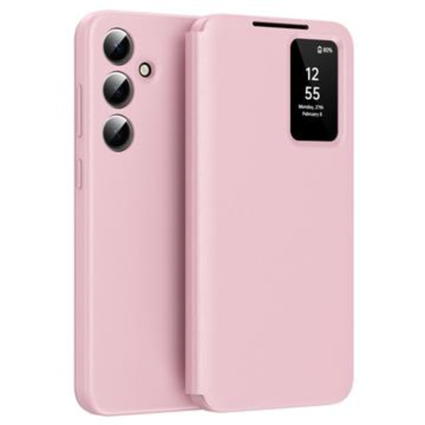 Samsung Galaxy S24+ Smart Clear View Flip Skal med kortplats... Rosa