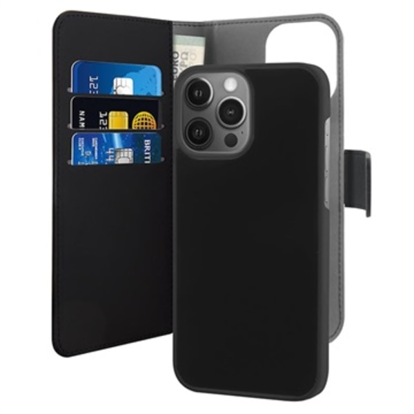 Puro 2-i-1 Magnetisk iPhone 13 Pro Plånboksfodral - Svart Svart