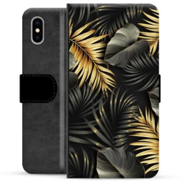 iPhone X / iPhone XS Premium Plånboksfodral - Gyllene Löv Animerad