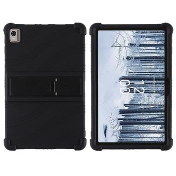 Nokia T21 silikonfodral med kickstand - svart Svart