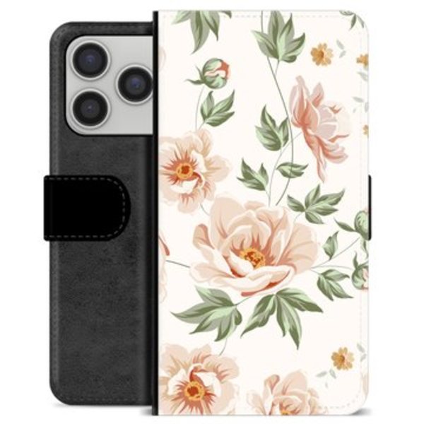iPhone 17 Pro Premium Plånboksfodral - Blommig Animerad